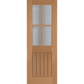 Oak Mexicano 4 Light Clear Glazed Internal Door